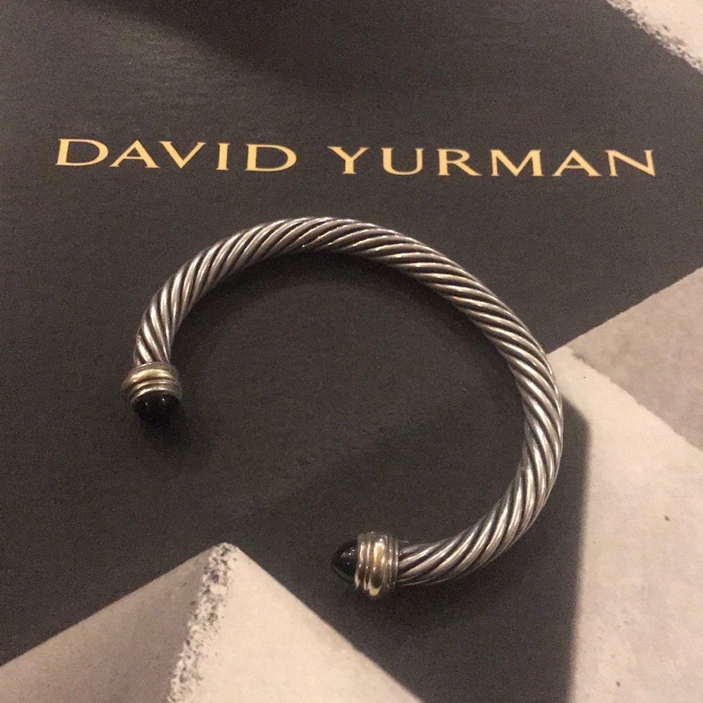 Sold David Yurman 7mm Cable bracelet 925 & 14k - Picture 3 of 8
